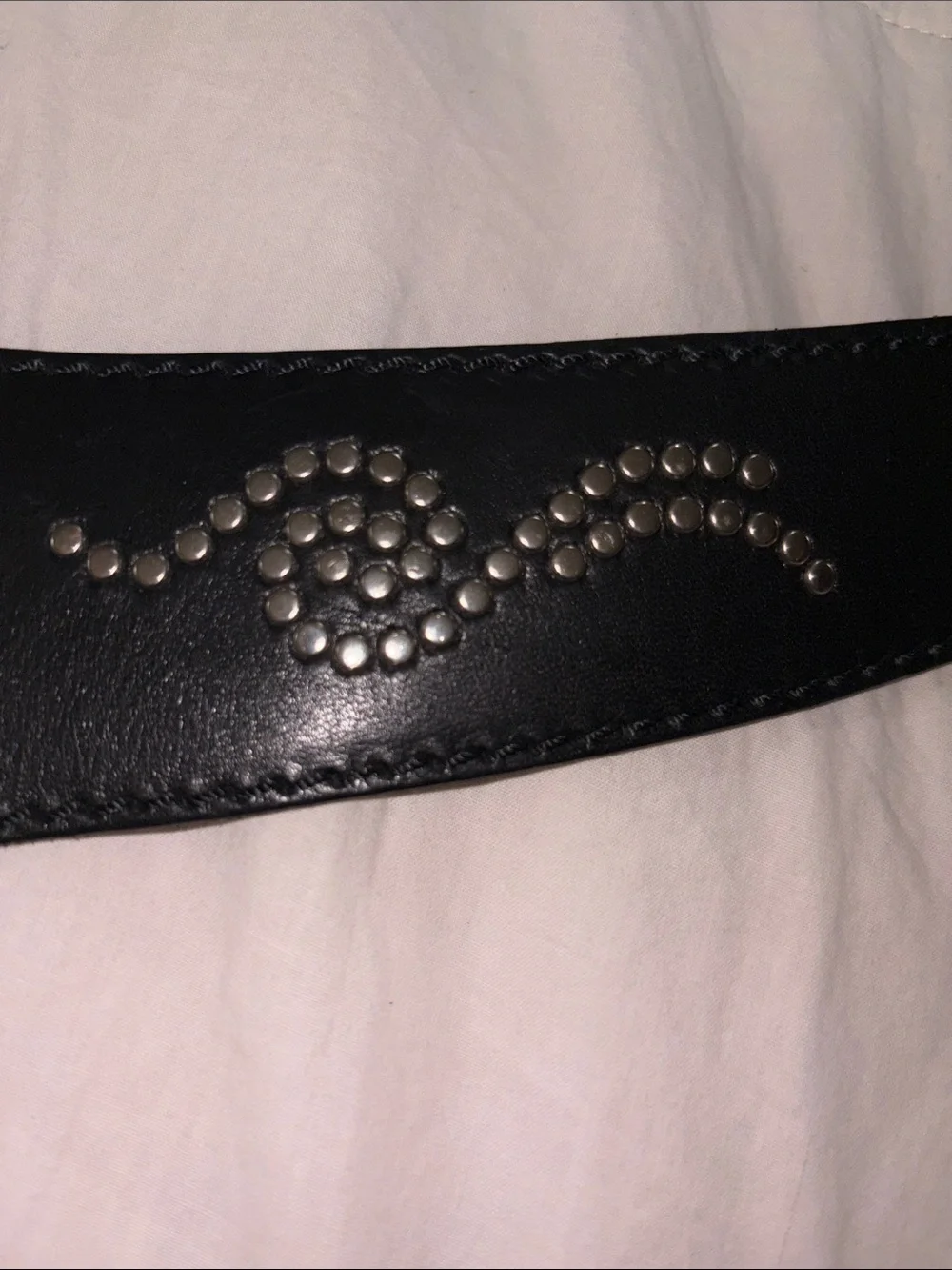 Harley Davidson Vintage 2000 Genuine Leather Logo Embroidered Contour Belt